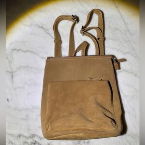 Andar-Addison Mini Tan Suede Leather Women's Backpack